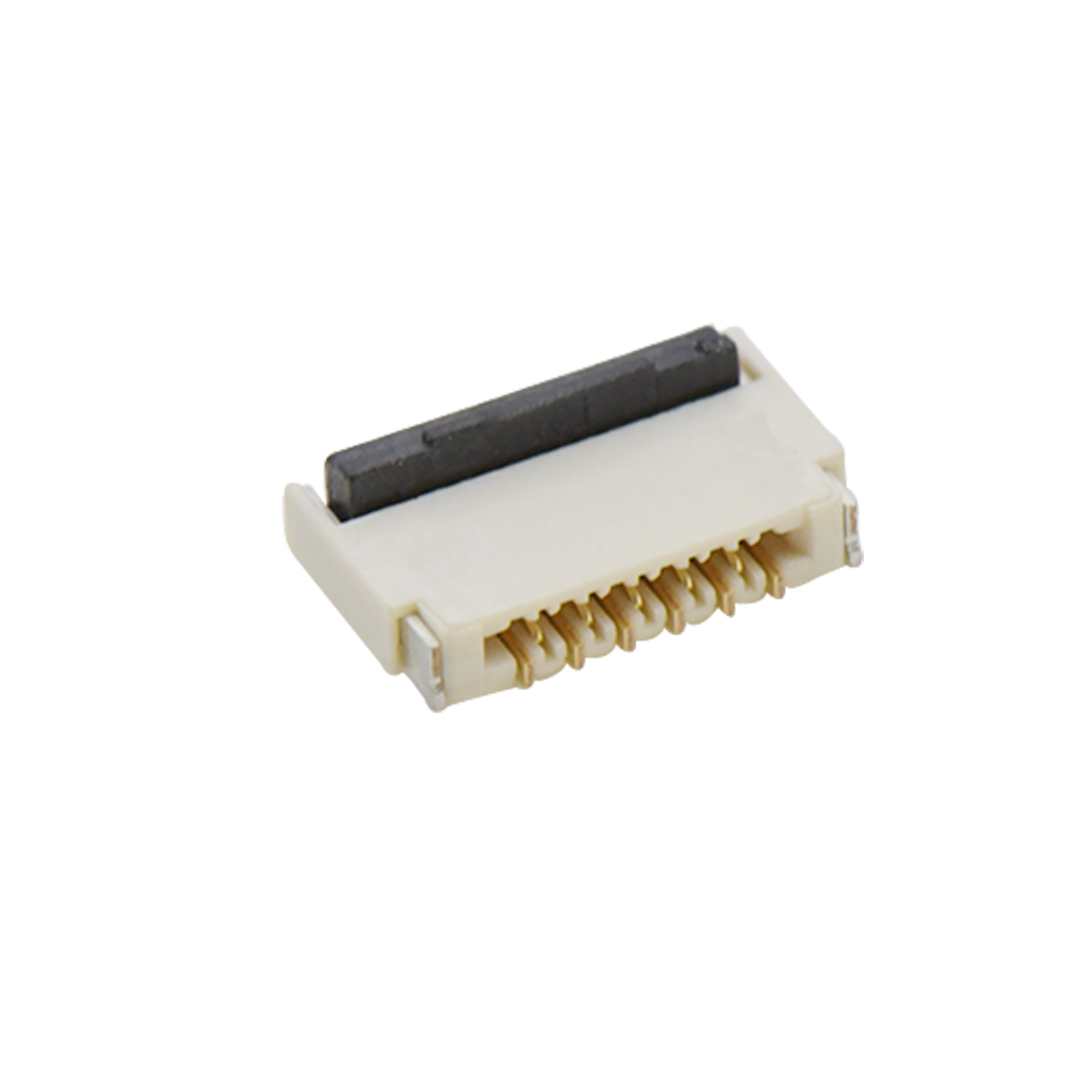 Pitch 0.30mm H1.0mm双排卧贴后掀盖双面接 FPC 11pin 本色 镀全金G/F